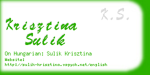 krisztina sulik business card